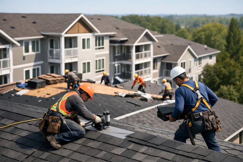Apartment Building Reroofing Done Right