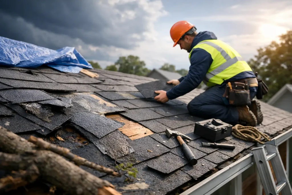 Storm Damaged Roof Repair Steps That Protect Property